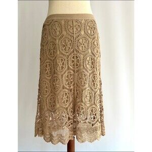 Studio JPR Women's Crochet Skirt Size PM petite medium, Beige
